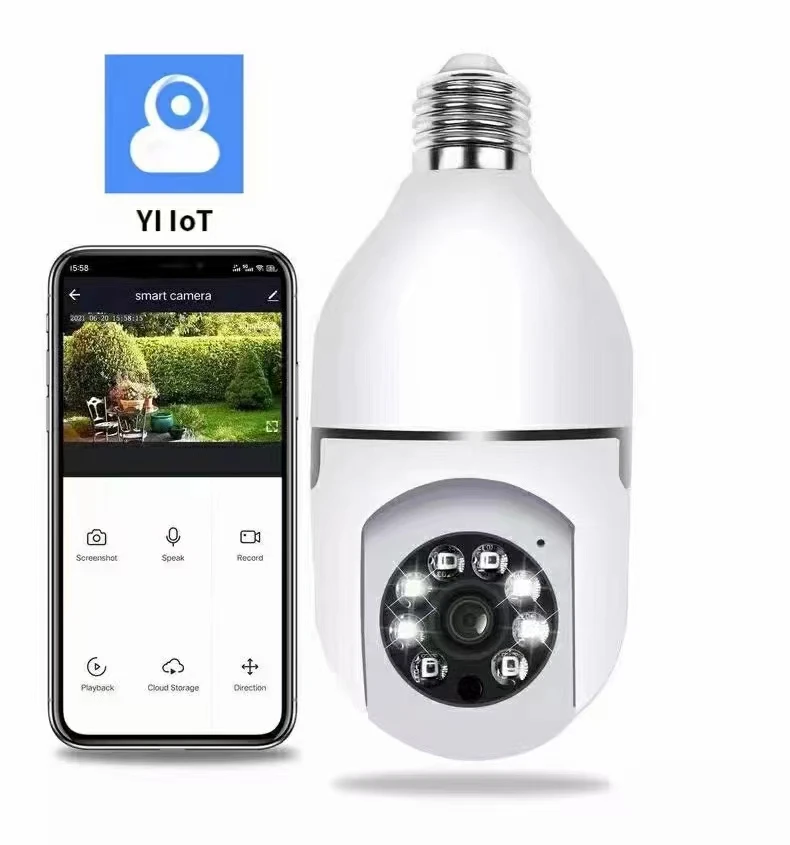 2MP 1080P YILOT E27 Lamp Head Holder Wireless PTZ IP Dome Camera Full Color Night Vision Home Security CCTV Baby Monitor