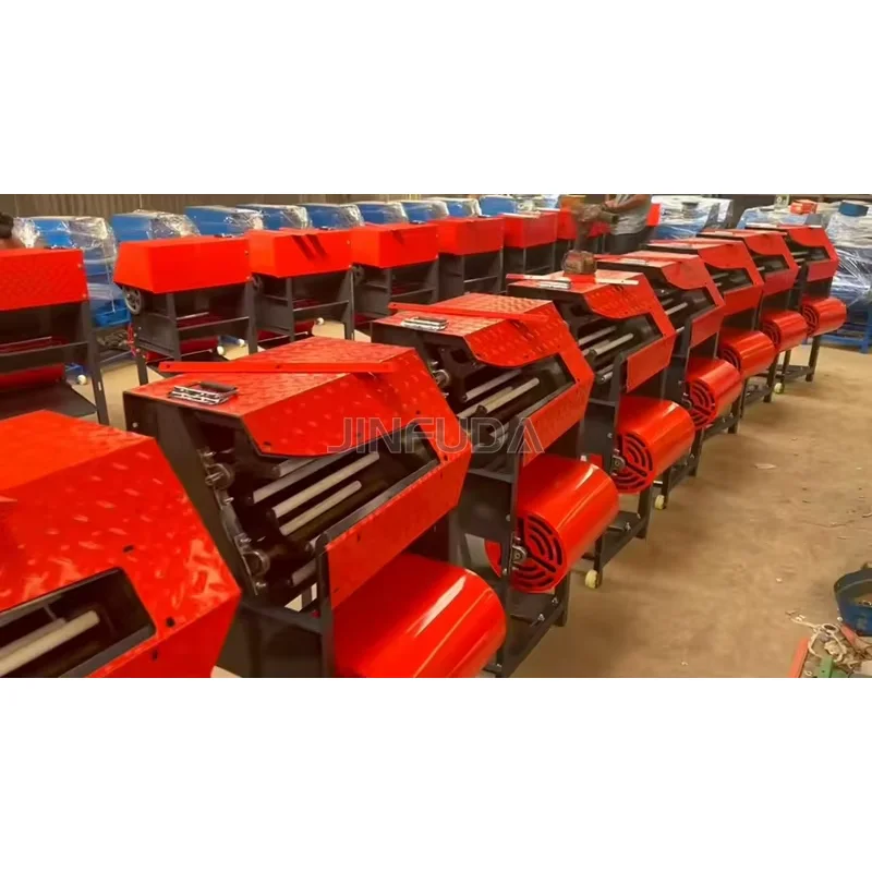 Máquina agrícola automática de descascar e ensacar amendoim