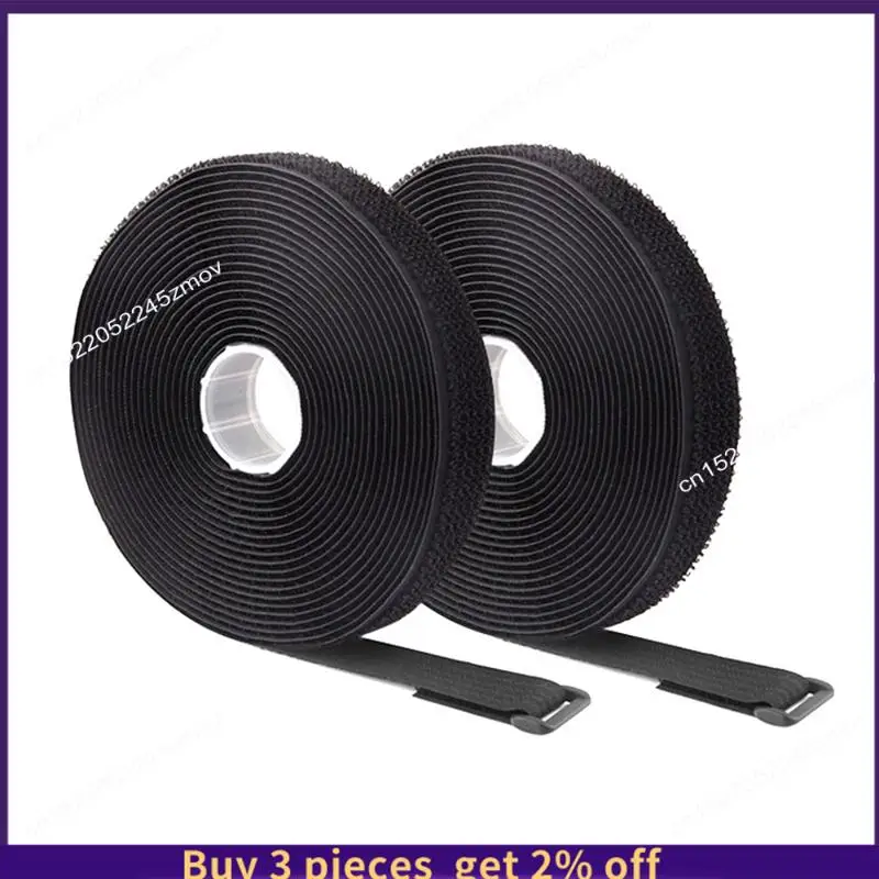 COME 5 Meters Adjustable Fastening Hook And Loop Straps Set Kit With 25 Buckles Free Cut Length Cord Straps Set