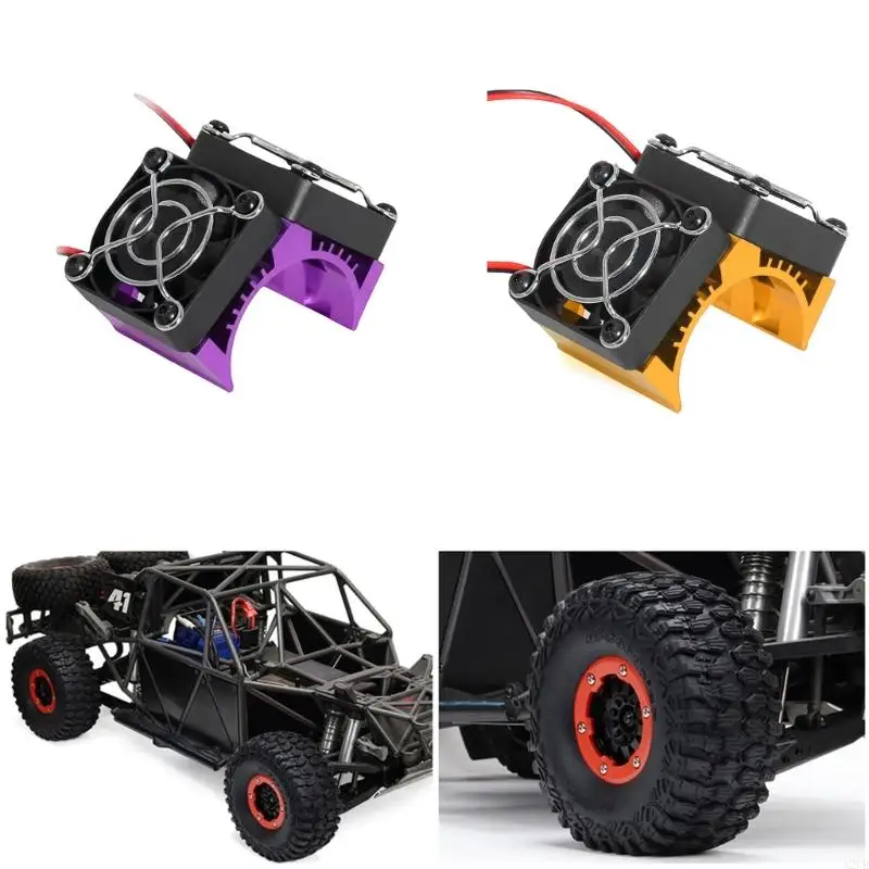 نظام تبريد بمروحة مزدوجة عالي الكفاءة لمحرك 1/8 لعبة سيارة تعمل بالتحكم عن بعد 4074 4274 1515 مع سهولة التركيب A2UB #1