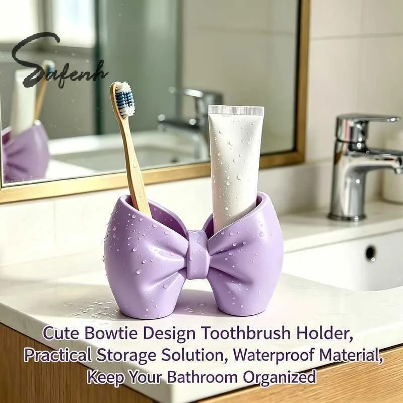 Niedlicher Schleifenförmiger Make-up-Pinsel-Organizer mit großer Kapazität, perfekt für den Schminktisch oder die Aufbewahrung von Büromaterial.