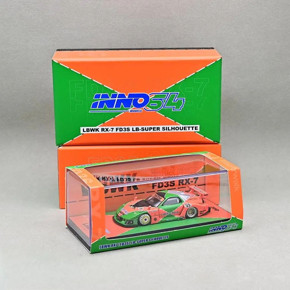 INNO 1:64 LBWK Mazda RX-7 FD3S LB-Super Chase Special Edition Malaysia 2024 DieCast Alloy Car Model Collection Display Gift