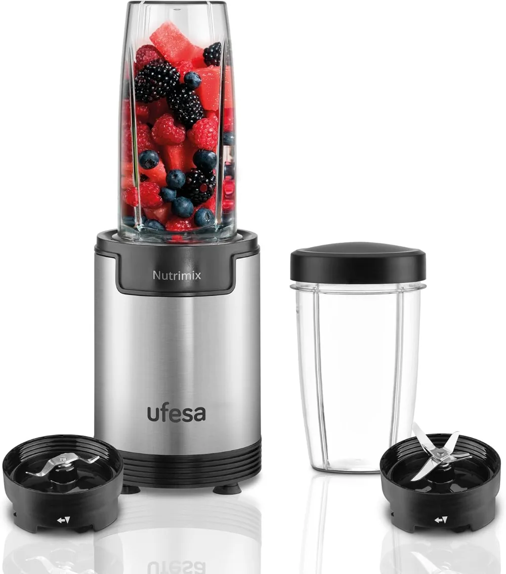 Ufesa Nutrimix Batidora de Vaso Individual, Extractor de Nutrientes y Vitamina Multifuncional, 900W de Potencia, Cuchillas en A