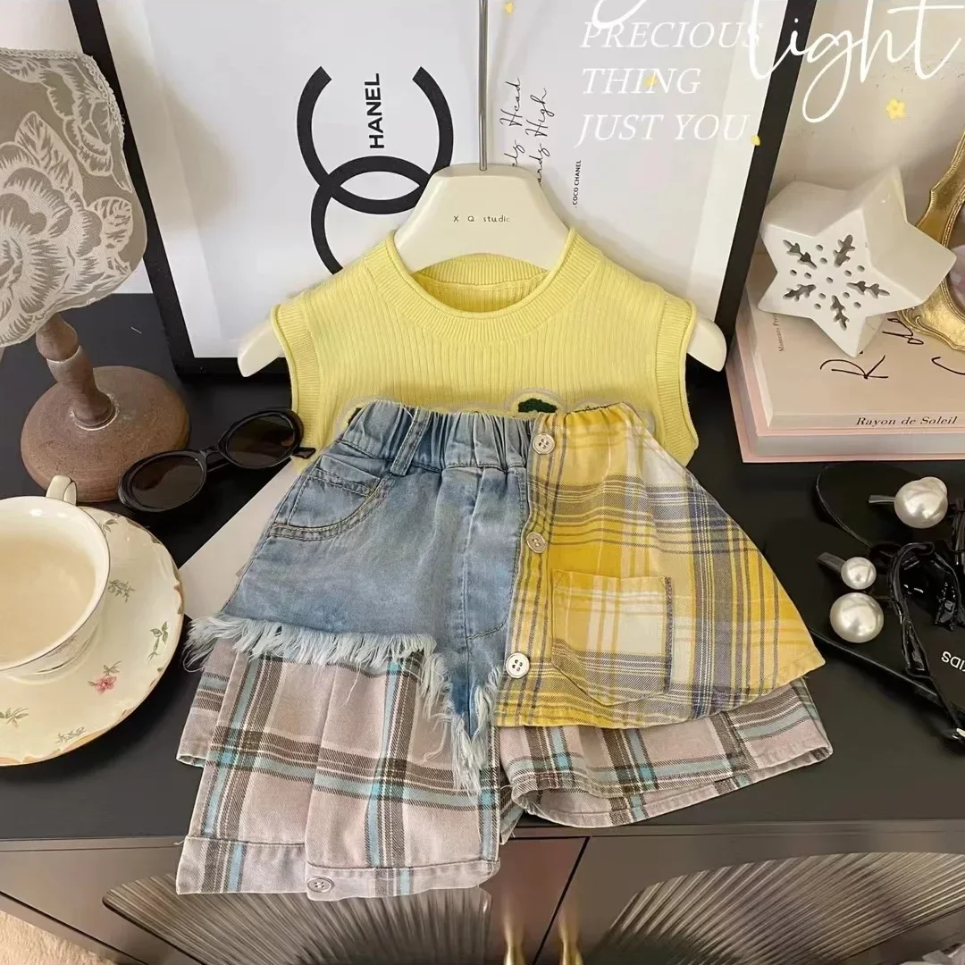 Girls Skirts Irregular Skirt 2024 New Summer and Spring Korean Style Fashion Baby Girl Dress Sweet Cool Striped Skirts