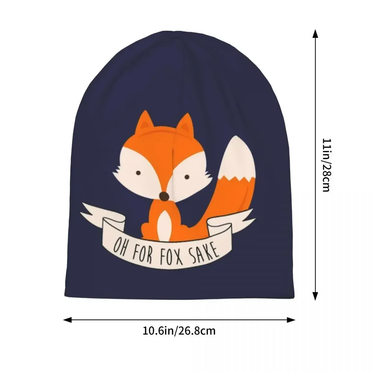 Oh For Fox Sake Warm Knitted Cap Fashion Bonnet Hat Autumn Winter Outdoor Beanies Hats for Men Women Adult