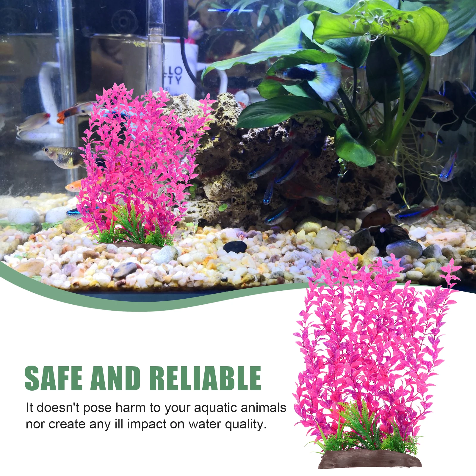 

Plastic Leaf for Fish Tank Reptile Terrarium Green Tall Aquarium Decor Plant Cage Aquarium Pets L scape Accessory