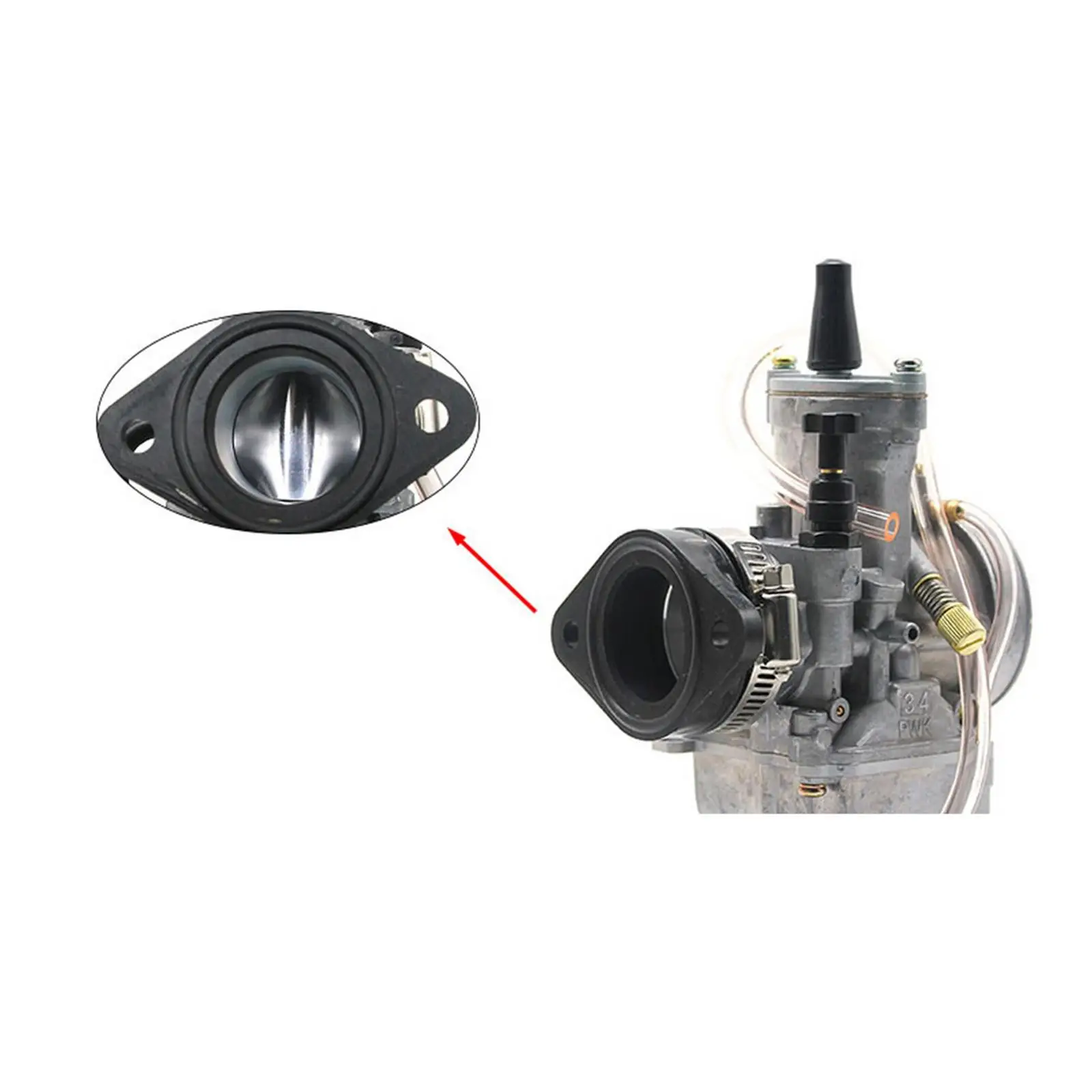 Carburetor Intake Adapter Boot Flange Manifold Fit for 32/34mm Carburetor