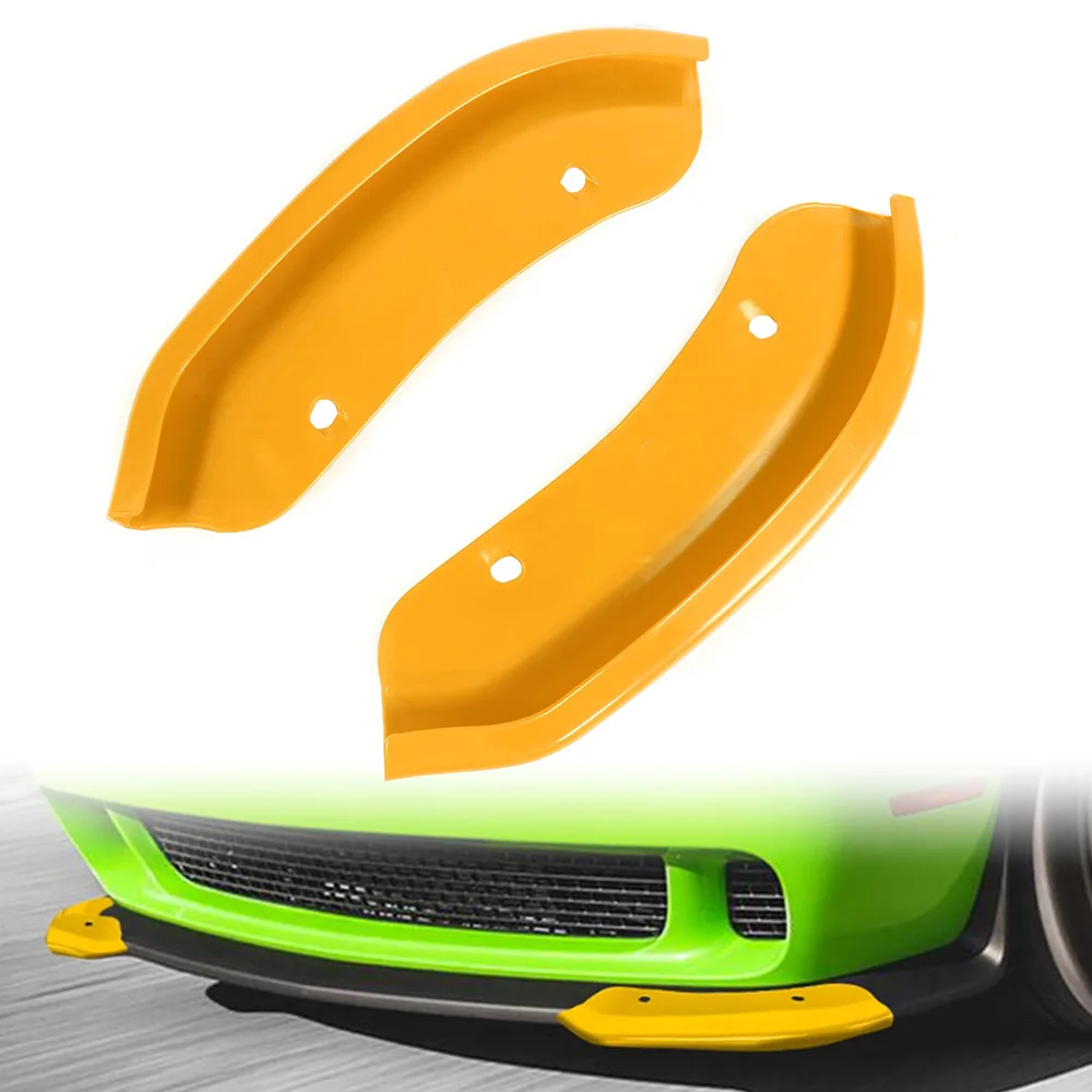 2X Protector de Parachoques Delantero para Dodge Challenger SRT Hellcat 2015-2020, Spoiler Inferior Delantero Amarillo