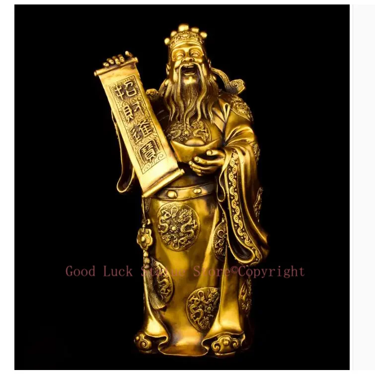 40CM #open business Company SHOP Store home TOP efficacious Talisman Mascot- bring wealth fortune GOD CAI SHEN FENG SHUI statue