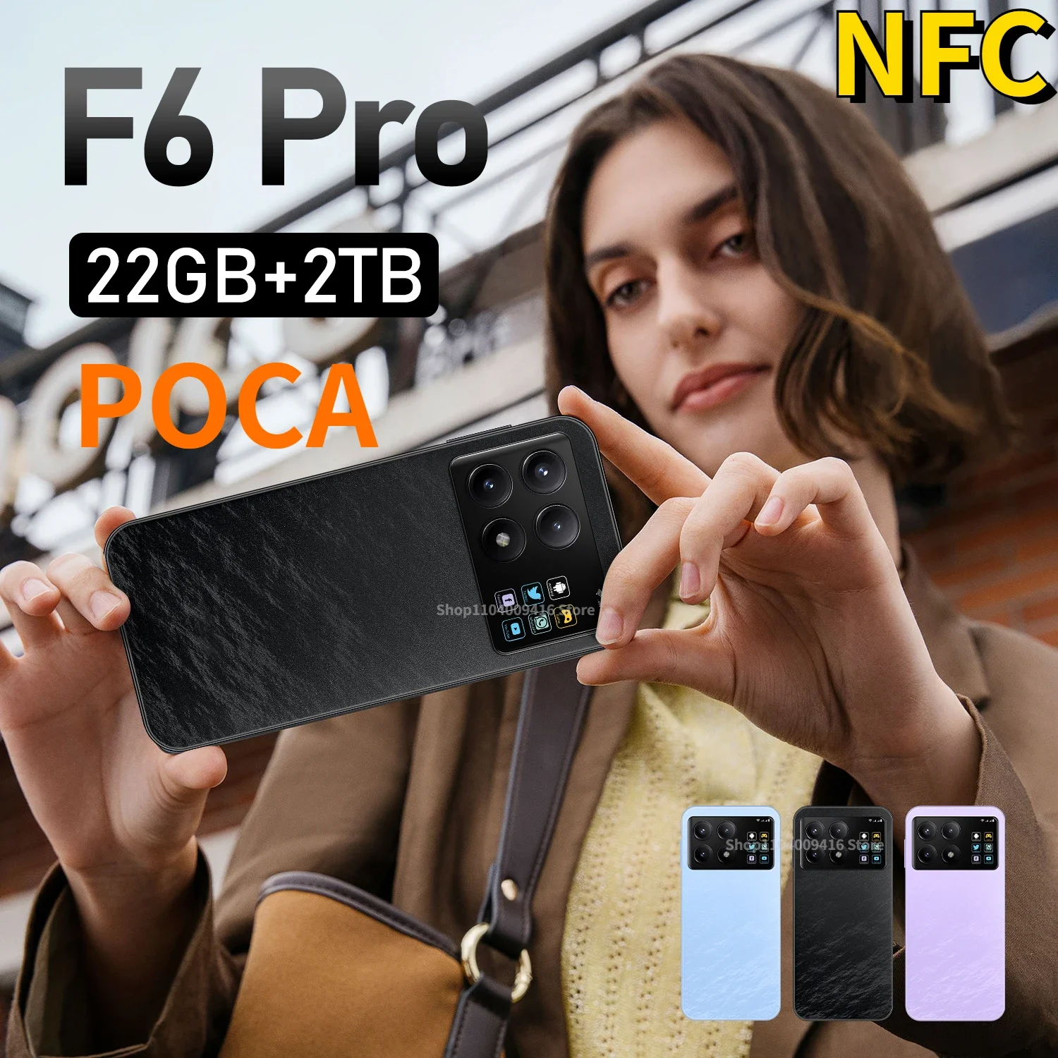 

Смартфон POCA F6 Pro, телефон, Snapdragon 8s Gen 3, 120 Гц, 1,5 K, AMOLED, камера 50 МП, OIS, 90 Вт, турбо-зарядка, Android 14