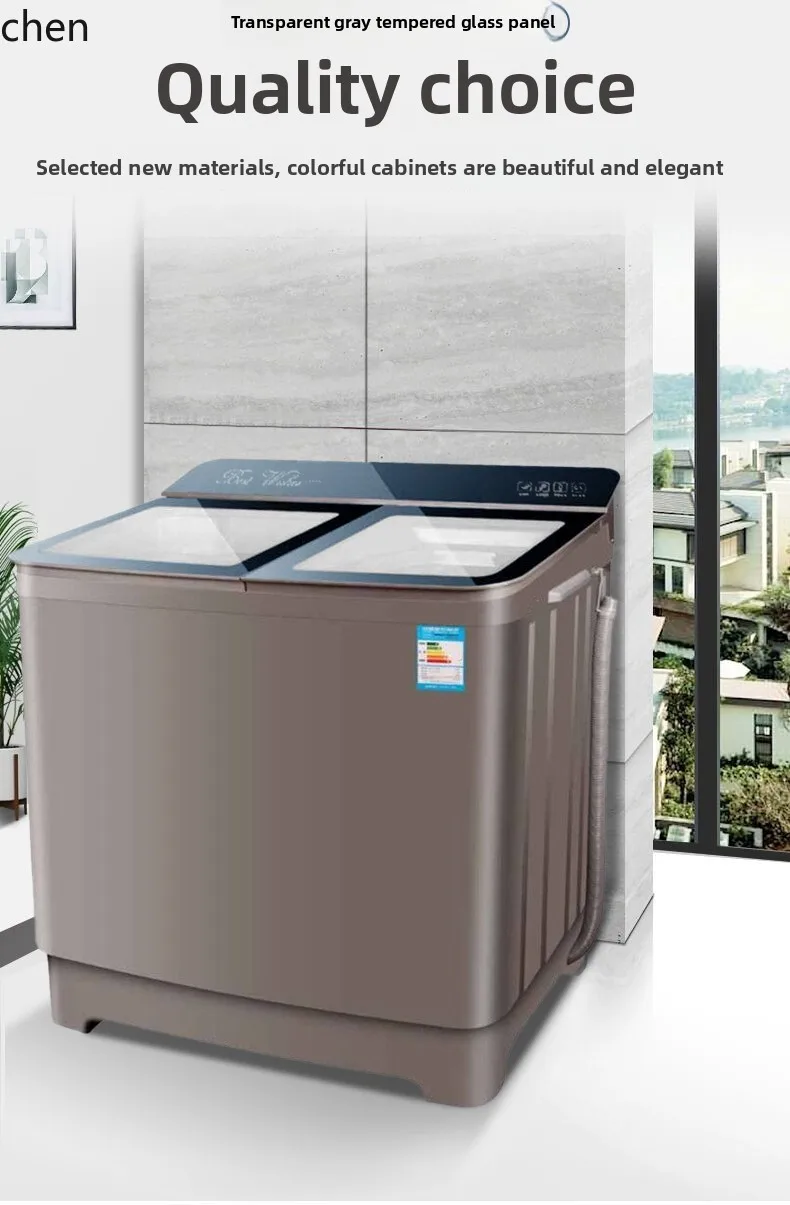 Lavatrice semiautomatica a doppio secchio LXC da 15 kg per uso domestico, pulsatore a doppio cilindro in acciaio inossidabile di grande capacità