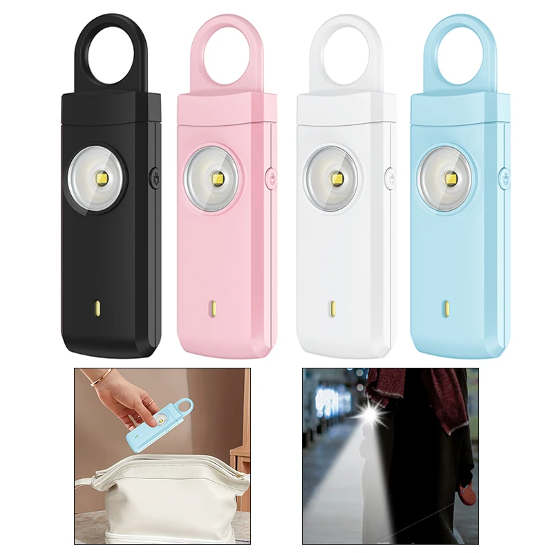 Personal Self Defense Alarm 130db Self Defense Siren Safety Alarm For Women Girl Personal Keychain Alarm Rechargeable Battery