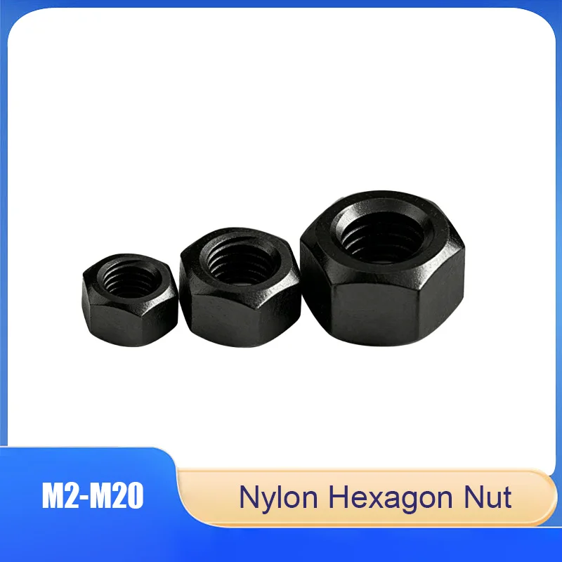 

Plastic Nylon Hexagon Nut Black Screw Cap M2 M2.5 M3 M4 M5 M6 M8 M10 M12-M20