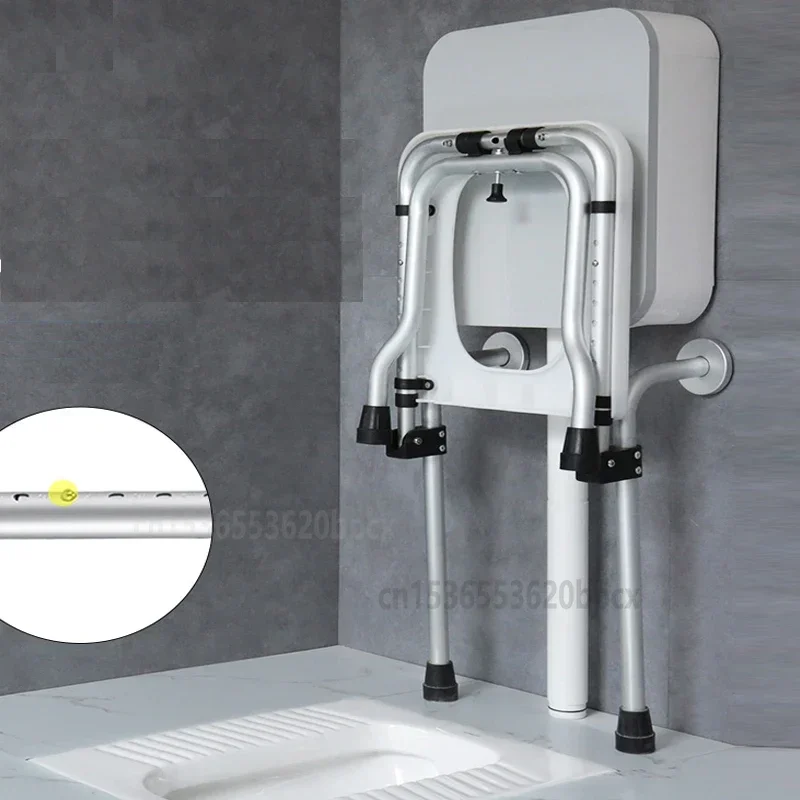 Squatting toilet for the elderly, foldable toilet, bathroom toilet chair, aluminum alloy shower stool, load-bearing 180kg Stools