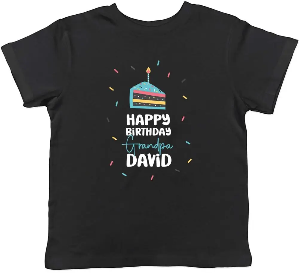 

Personalised Happy Birthday Grandpa Celebration Children T-Shirt Boys Girl Gift High Quality 100%Cotton Short Sleeve