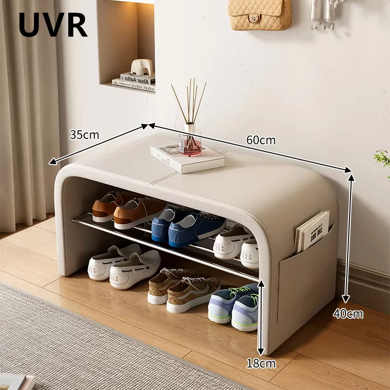 UVR Light Luxury Shoe Changing Bench for Home Use High Class Feeling Bed End Bench for Shoes Cabinet Small Low Stool Furniture