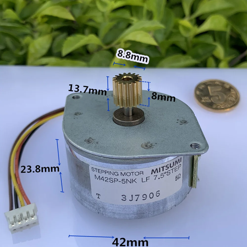 MITSUMI M42SP-5NK DC 24V 2-phase 4-wire 42MM Permanent Magnet Round Stepper Motor Large Torque for Printer Scanner Equipment