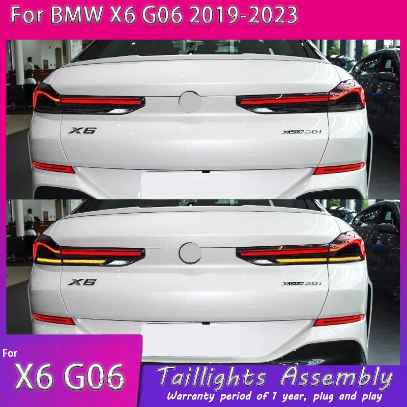 

Задний фонарь для BMW X6 G06 Светодиодный задний фонарь 2019 2020-2022 2023 G06 Задний противотуманный тормозной сигнал поворота Автомобильные аксессуары