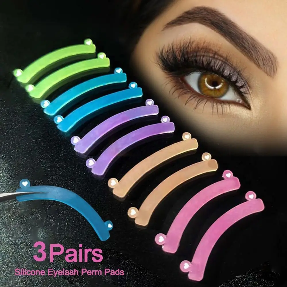 3Pairs Silicone Eyelash Rods Softening Colorful Lash Lift Ribbon Perm Pads Eye Lash Accessories Makeup  Tool