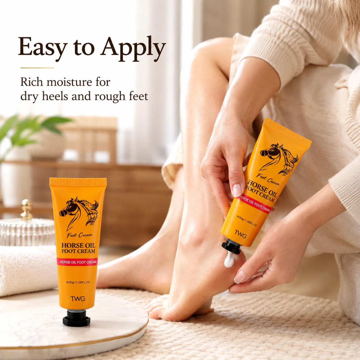 Horse Oil Foot Cream Moisturizing Ointment for Dry Cracked Heels view 3