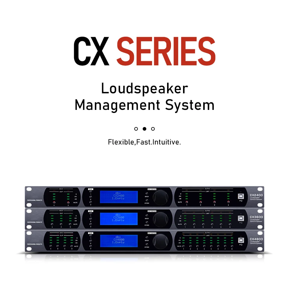 

CX2400 3600 4800 Series 32-bit DSP 4-input 8-output audio processor compatible with software equalizer stage performance