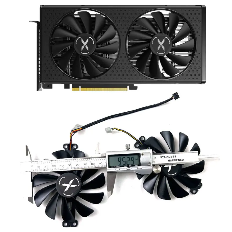 

Вентилятор охлаждения с бесшумным режимом (вместо вентилятора 95 мм, 4-контактный) FDC10U12S9-C для видеокарт XFX Radeon RX 6600 XT 8GB Speedster SWFT 210 Core