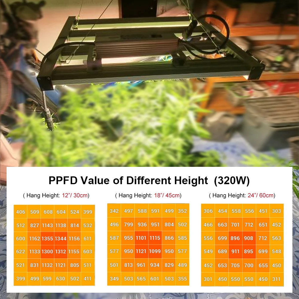 320w Voll spektrum faltbare LED wachsen Licht für grüne Zelte lm301h hohe Helligkeit dimmbar für die Aussaat von Gemüse Blumen