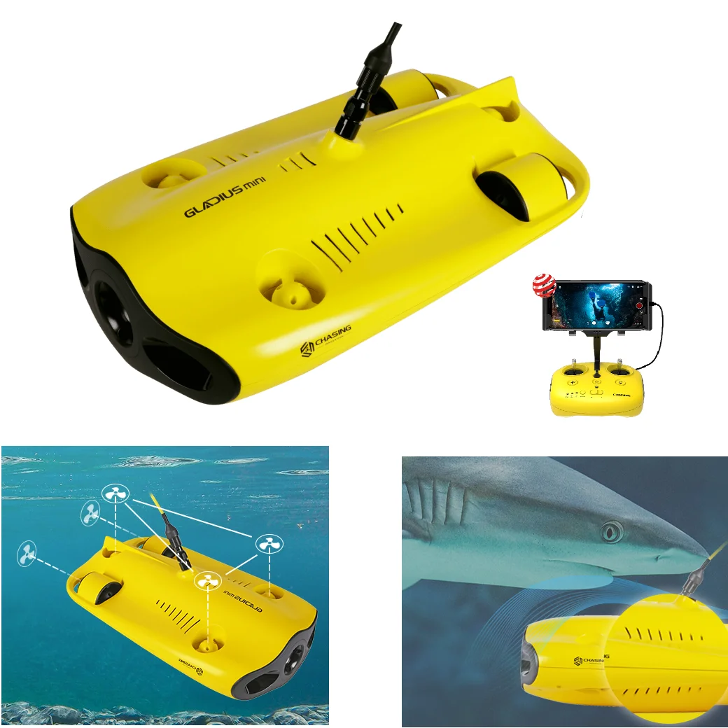 CHASING Mini S Underwater Drone With 4K HD Camera 5-Thruster One Key 100m Depth Hold Live Stream Diving Rescue Drone