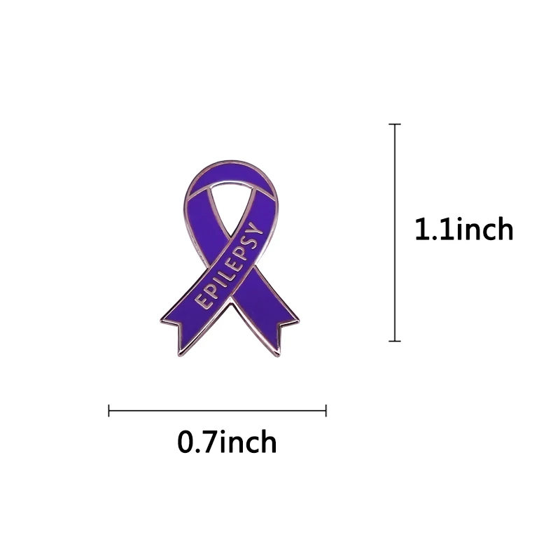 Epilepsy Purple Awareness Ribbon Enamel Lapel Pin