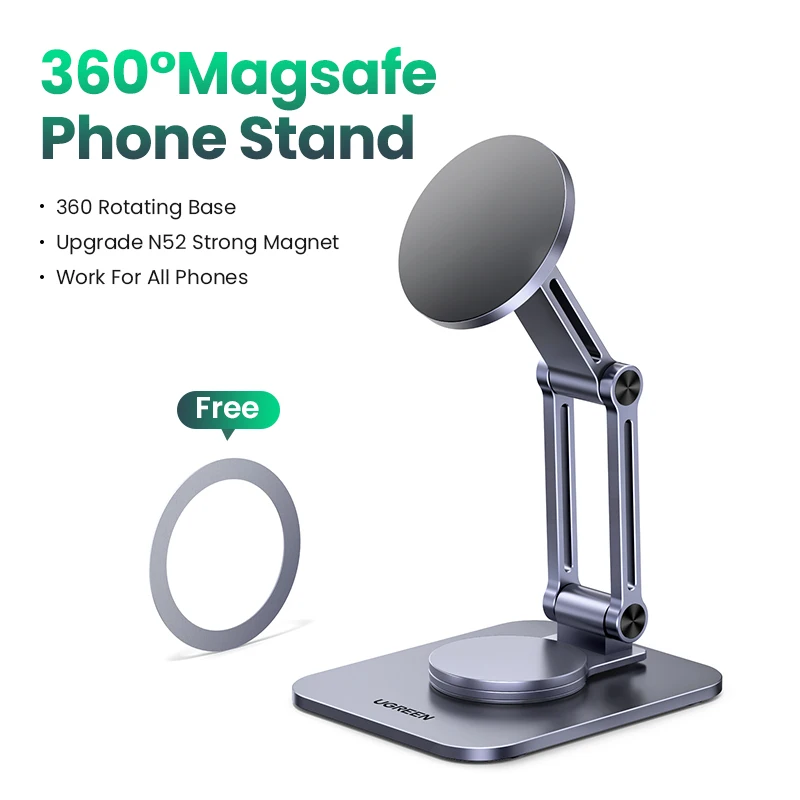 UGREEN Support Téléphone Magnétique Bureau Réglable Pliable