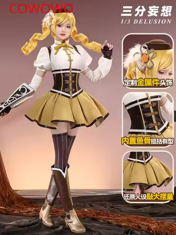 Three Point Delusion Puella Magi Madoka Magica Tomoe Mami Combat Uniforms Cosplay Costume Cos Game Anime Party Uniform Hallowen