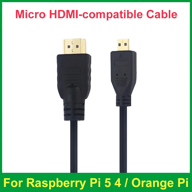 

1,5 м Micro HDMI-совместимый с HDMI-адаптер для Raspberry Pi 5 4 / Orange Pi Zero 3 2 / Android Phone Tablet