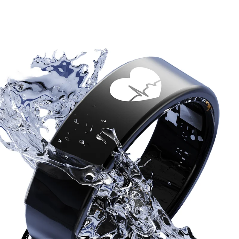 حلقة ذكية لمراقبة معدل ضربات القلب والأكسجين، مقاومة للماء، جهاز تعقب للياقة البدنية أثناء النوم، التحكم في التطبيق، شحن لاسلكي، حافظة فولاذية للتحكم عن بعد