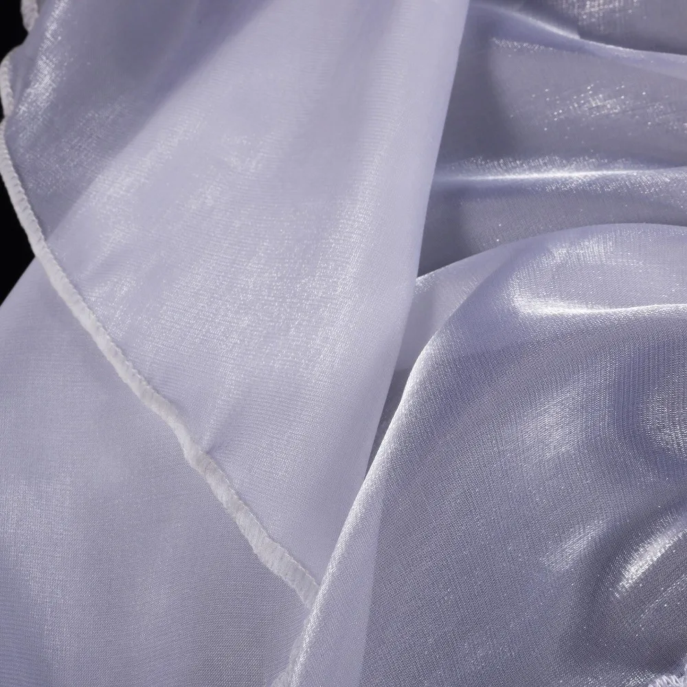 

Simple Silk Satin Lace Cape Ribbon Trim White Hooded Shawl Elastic Satin Head Wrap Church Prayer