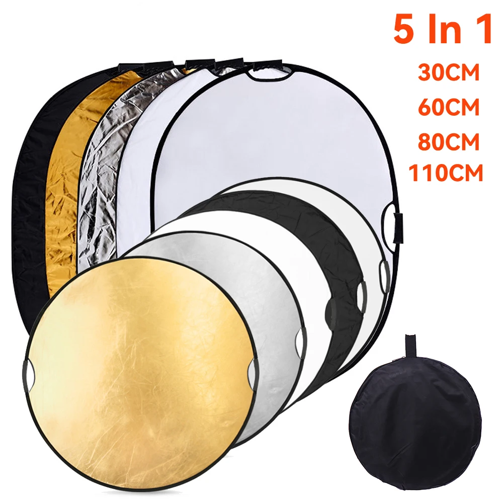 30CM 2 IN 1 Round Photography Reflector Collapsible Photo Studio Photo Reflecotor Photographic Lighting Reflector