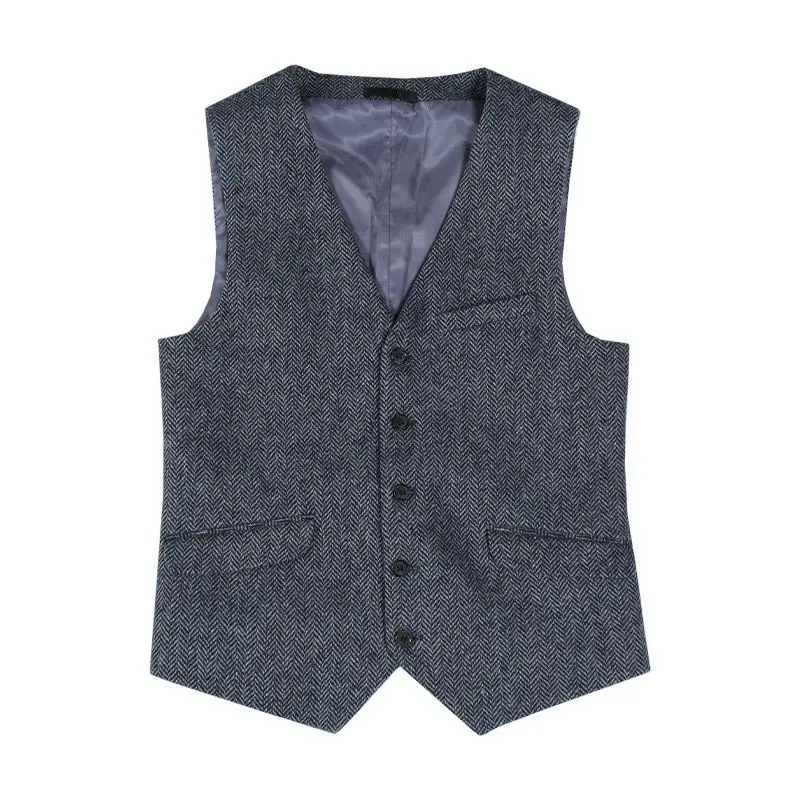 

Британский ретро-жилет в клетку «ёлочка» для мужчин, в японском стиле, в полоску, приталенный, для мужчин