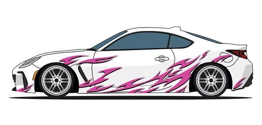 Flame Design Pattern Design Universal Suitable for Car Wrapping Car Sticker Side Graphic Lightning Stripe Sticker Decal