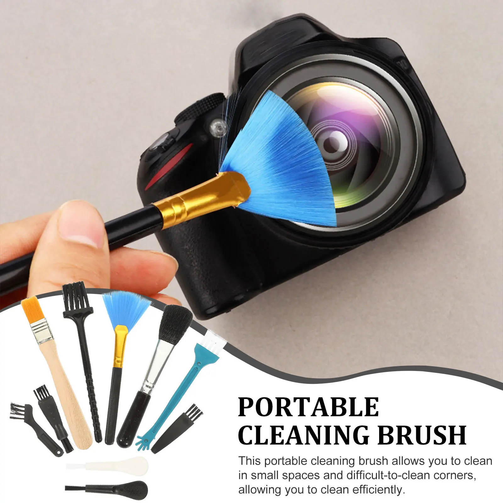 

1Set Portable Handle Computer Brush Set Soft Bristle Anti Static Cleaning Tool for Laptop Keyboard Electronics Dust Removal Kit