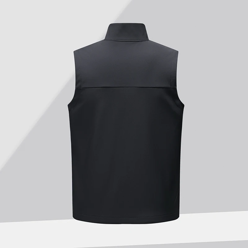 Vest Autumn Winter Stand Collar Outdoor Sports Jacket Warm Stand Vest Outdoor Activity Vest Men Casual Fleece Lined Sport Jacket
