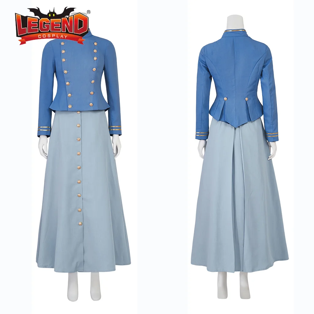 Film Enola Holmes Cosplay Kostuum Blauwe Top Rok Enola Vrouwen Uniform Pak Halloween Carnaval Outfit