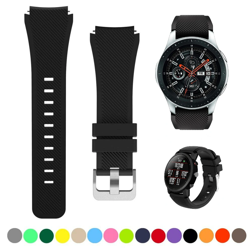 

22mm Silicone Strap For Samsung Watch 3/Gear S3/Huawei Watch 3/GT3 Sports Bracelet Wristband Belt For Amazfit GTR/Stratos Correa