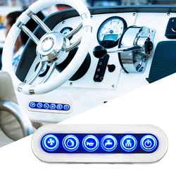 Waterproof Stainless Steel Switch Panel 6 Gang 12V Boat Marine Push Button Switch