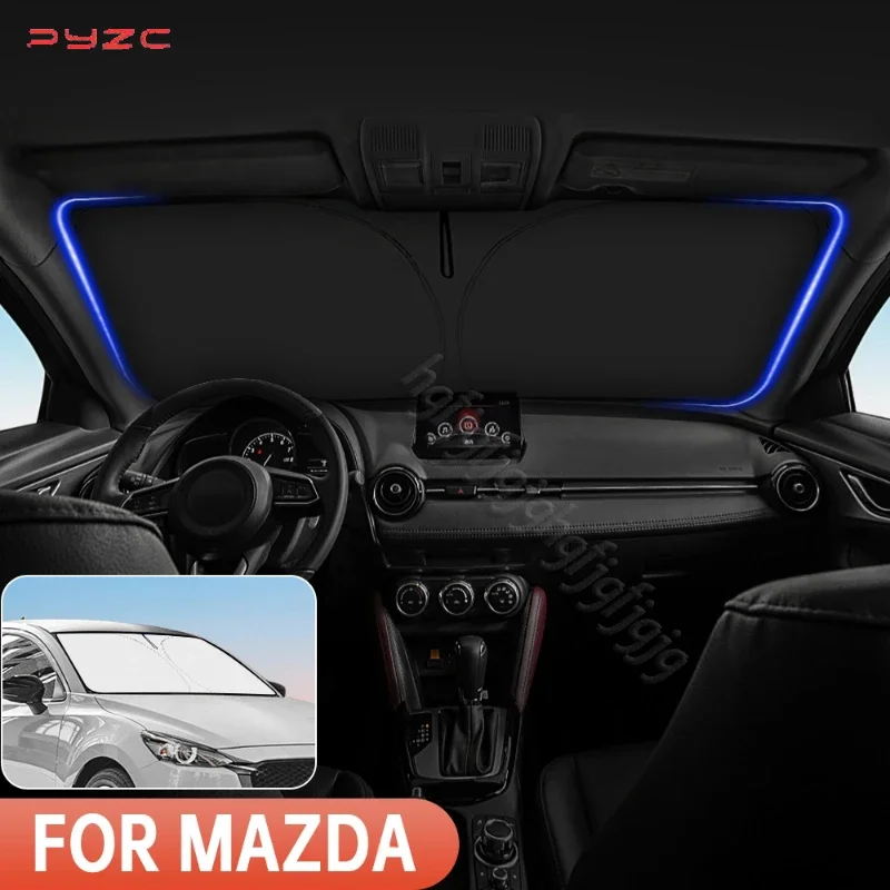 

For Mazda 2 DJ DL 2019-2024 Car Windshield Sunshade Cover Front Window Sun Shade Visor Car Interior Accessories UV Protection
