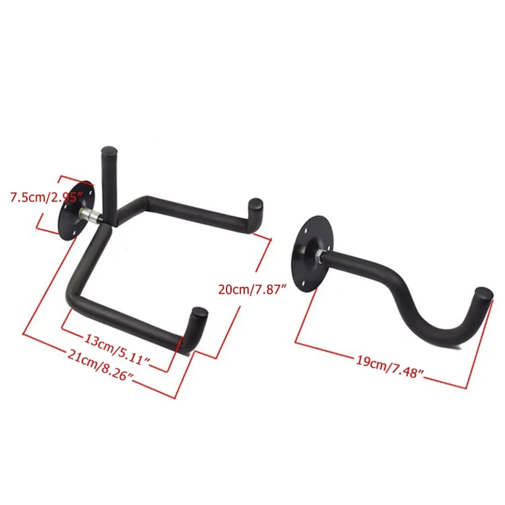 Protective Split Type Guitar Hanger Long Hook Wall Mounted Display Rack Sturdy Slant Hanging Wall Mount Instrument Display