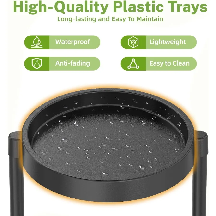 حامل نباتي قابل للطي من 6 طبقات مع صينية بلاستيكية للاستخدام الداخلي والخارجي رف عرض أوركيد معدني أسود حديث للفناء والشرفة Livi