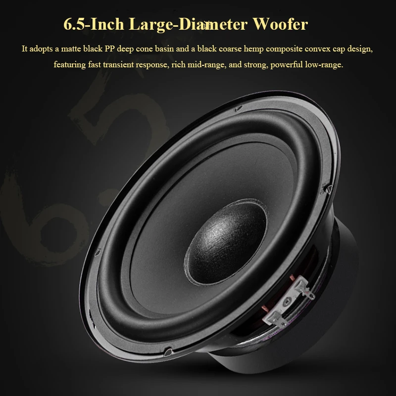Altoparlanti da scaffale passivi HIFI 100W * 2 Potenza di uscita Divisione di frequenza a 3 vie 6,5 pollici Ad alta fedeltà 2.0 Audio domestico passivo