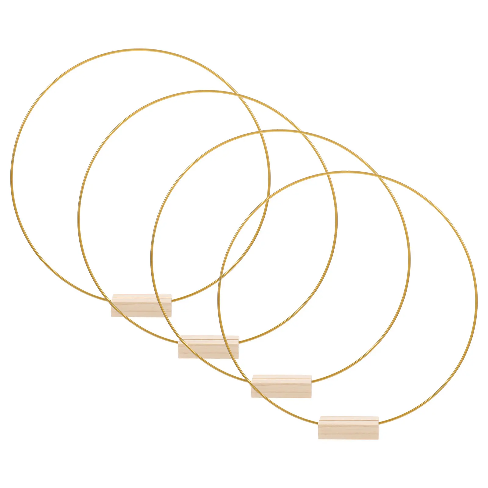 

Metal Floral Hoop 4 Sets Wood Base Iron Ring 30cm DIY Wedding Table Decor Centerpieces Home Crafts Garden Supplies