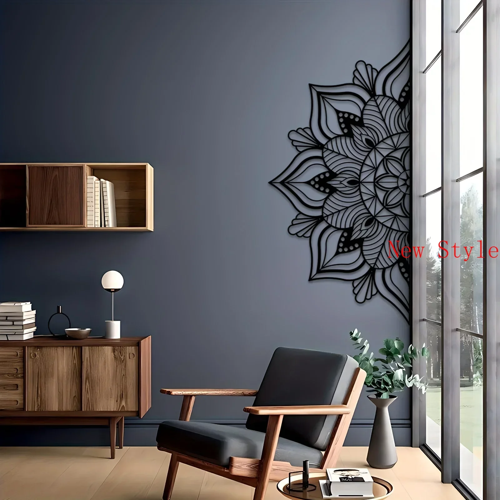 Large Metal Mandala Wall Hanging Decor Unique Lotus Flower Home Decor Art Black Kitchen Bathroom Art Bathroom Corridor Home Dec