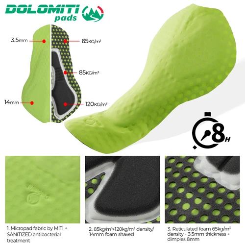 Imagen 2 del producto RION-pantalones con pechera para ciclismo para hombre, medias para bicicleta de montaña, Baberos profesionales para bicicleta de carretera, almohadillas Dolomiti italianas a prueba de viento, ropa de otoño 6 8H