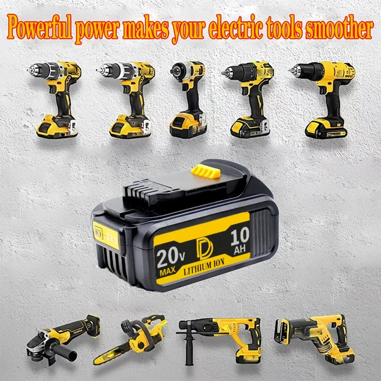 For DeWalt 20V 8.0/10.0Ah High-capacity cordless Tools Rechargeable Lithium Battery compatible CB205 DCB204 DCB200 Battery